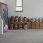 Row of ceramic heads