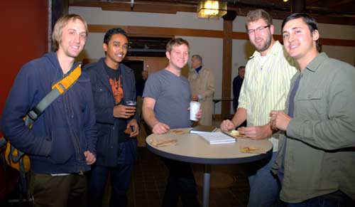 UO | AAA | Portland programs graduate students of architecture enjoy refreshments and discussion before the lecture.