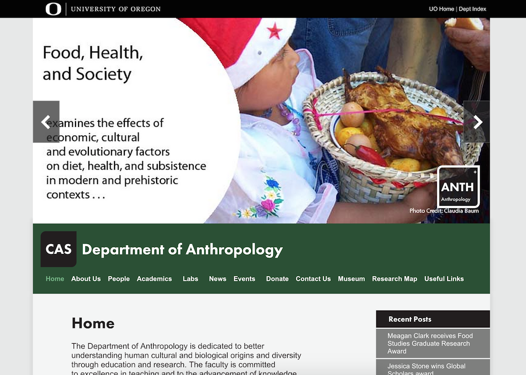 Department of Anthropology Screenshot