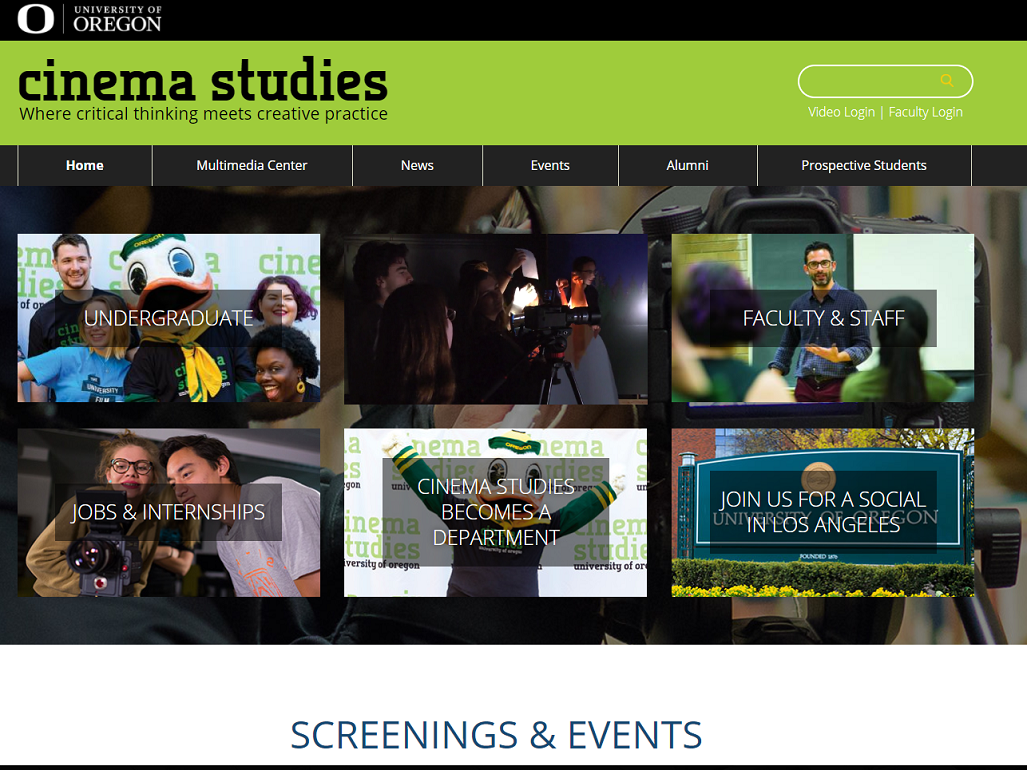 Cinema Studies website screenshot
