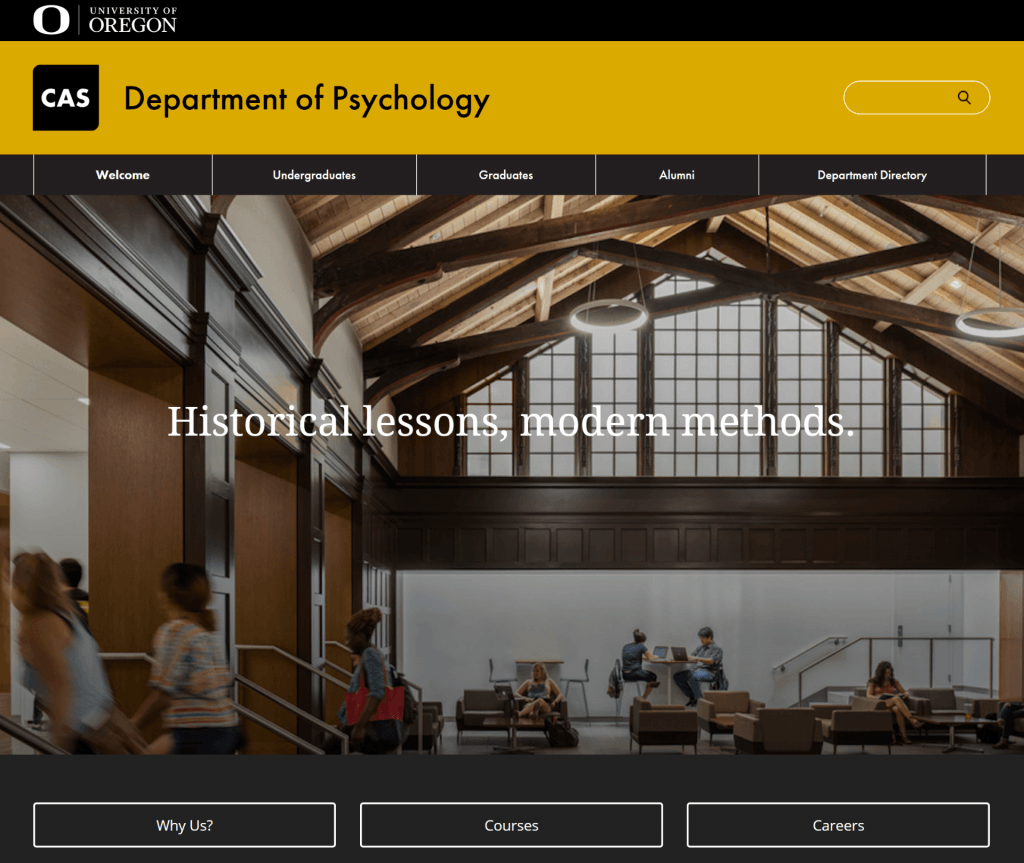 Department of Psychology website screenshot