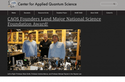 Center for Applied Quantum Science website screenshot