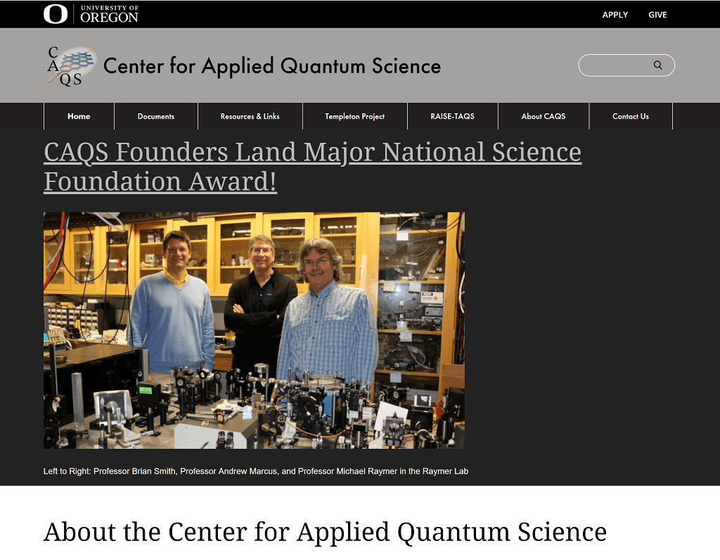 Center for Applied Quantum Science website