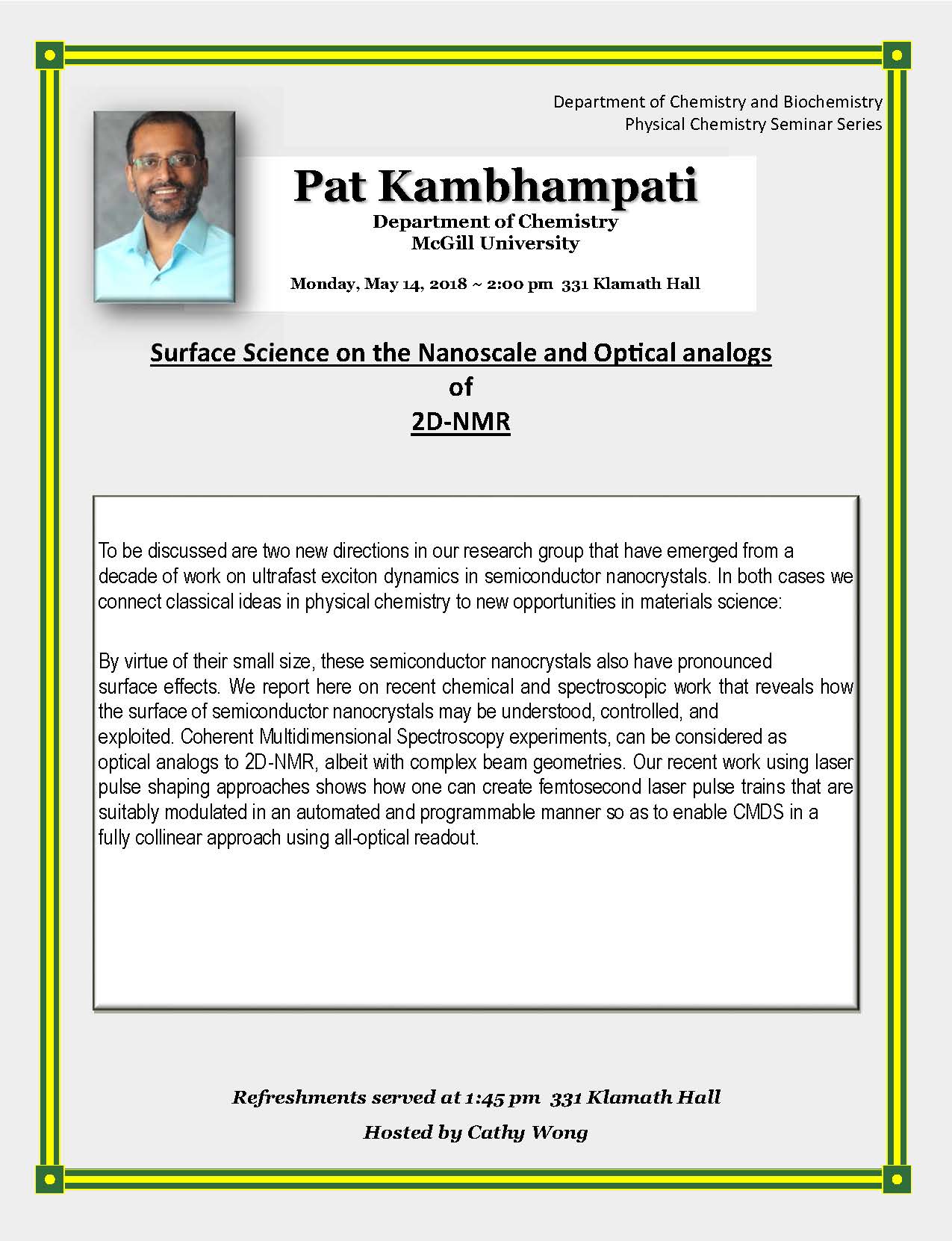 Seminar Poster - Pat Kambhampati