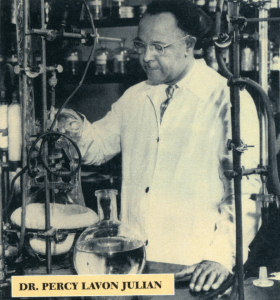 Dr. Julian in the laboratory. Photo Courtesy DePauw University Archives