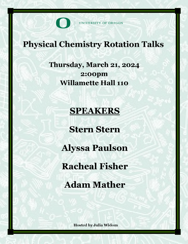 Poster for Physical Chemistry Rotation talks