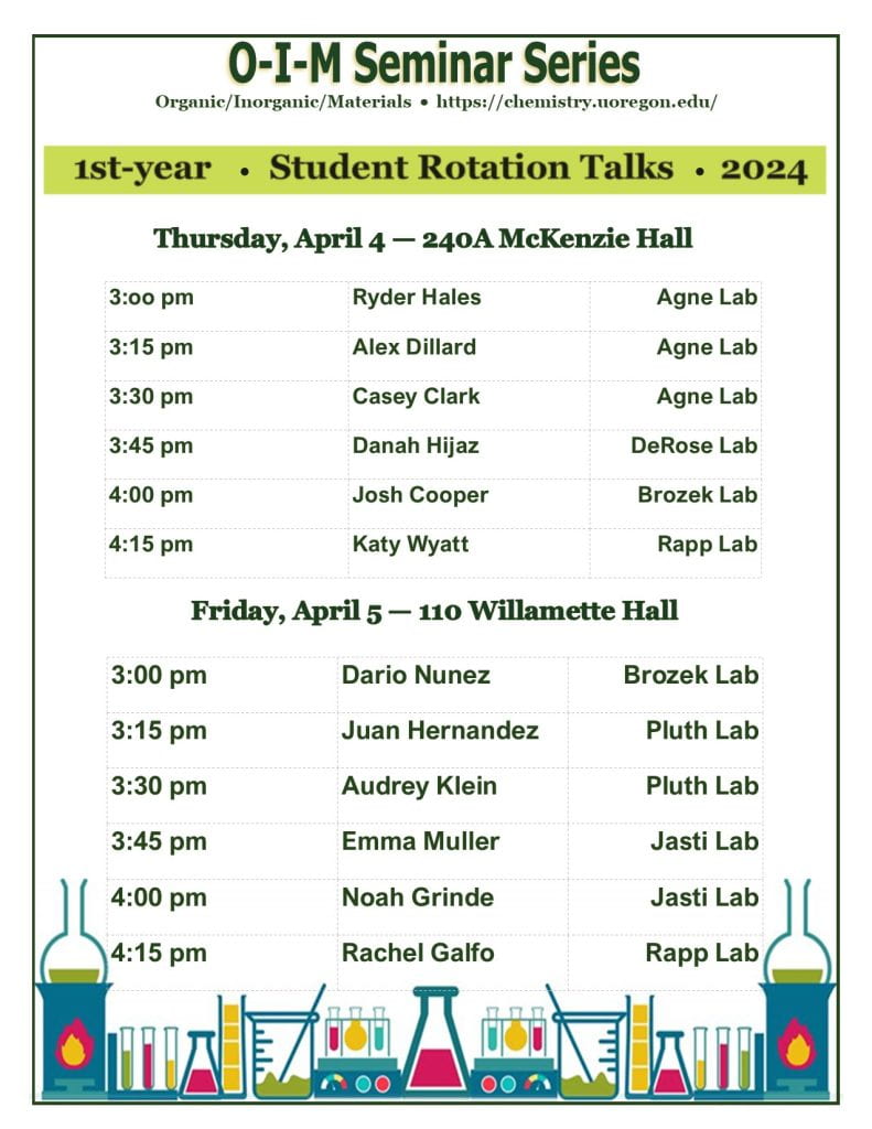 Poster for  O-I-M 1st Year Student Talks