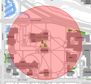 Image of Villard and University Hall noise area 4-28-23 