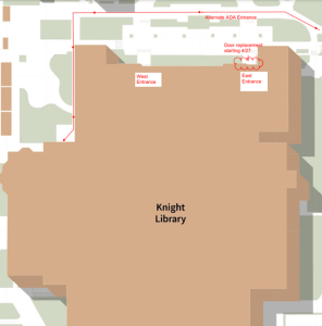 Diagram of Knight Library Access Points