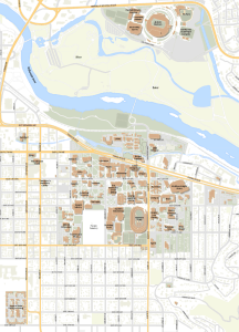 Map of Campus from Autzen to Spencer View