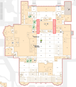 Image of Knight Library Hallways H116 and H148