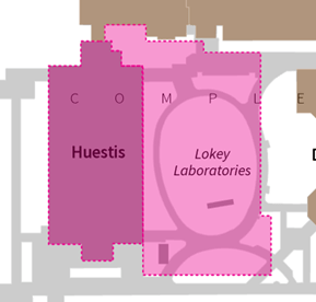Huestis and Lokey Labs Overhead Map