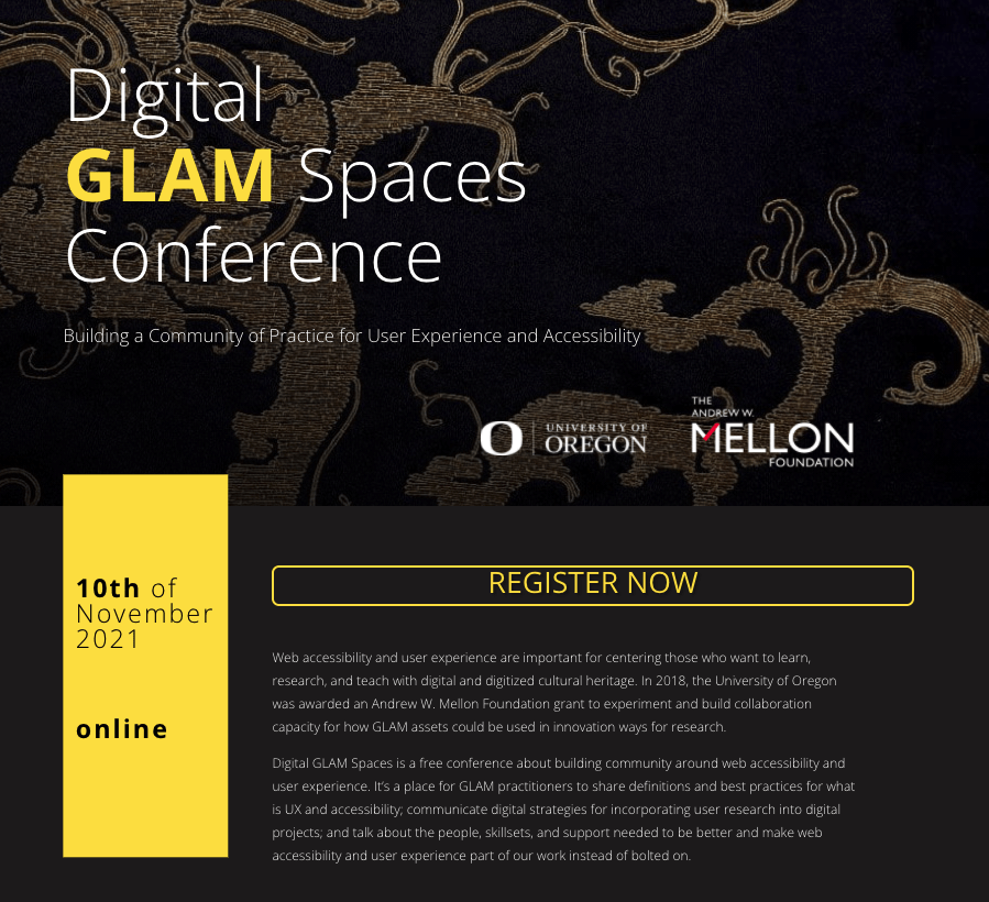 Digital GLAM Spaces Conference registration is now open.