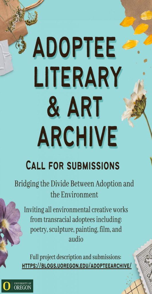 Adoptee Literary & Art Archive call for submissions poster