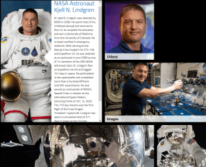 Image and text of Astronaught Kjell Lindgrem biography