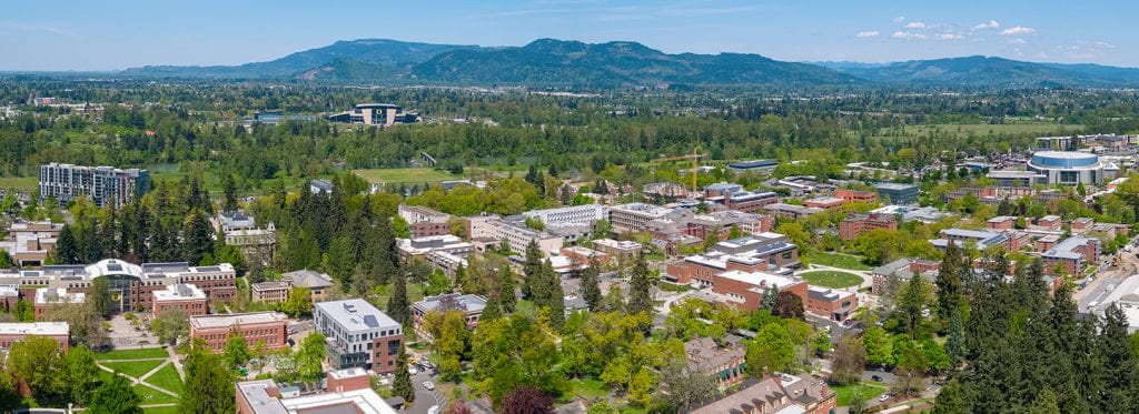 Panorama view of the University of Oregon