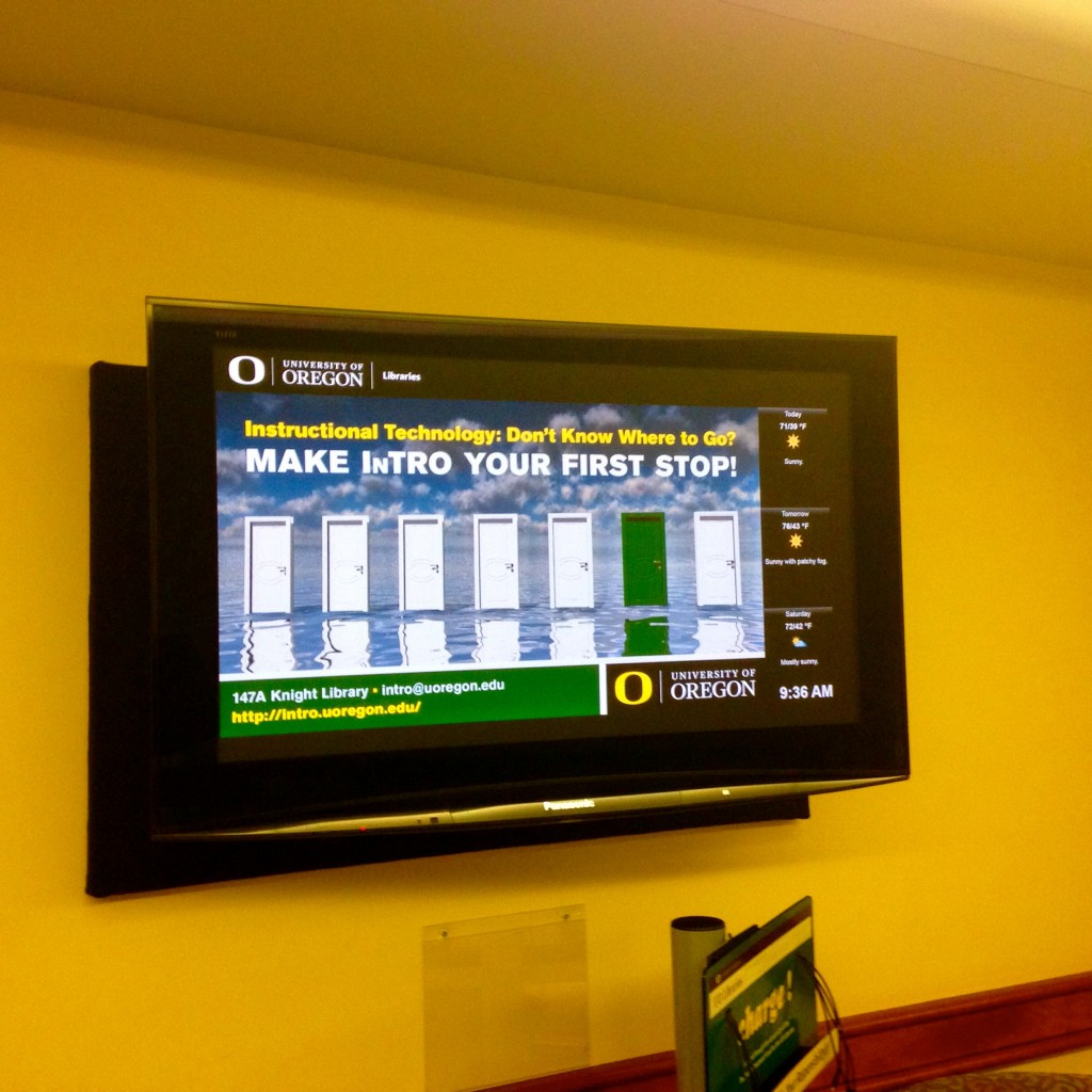 our digital signage - glimpsed in the wild!