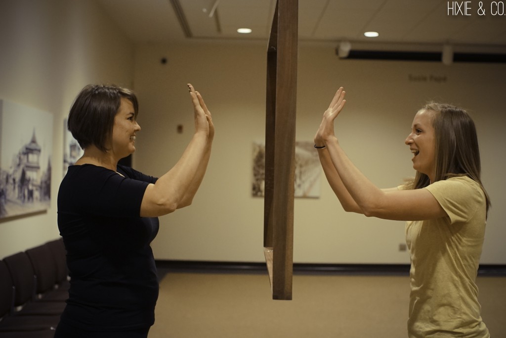 Nori Rice performs "Mirror Me," interacting with JSMAC Administrative Chair Bridget Hall.