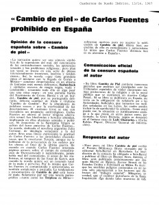 Carlos Fuentes censurado en España_Ruedo ibérico