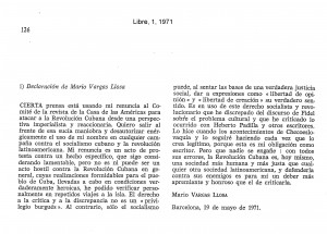Declaración de Vargas Llosa_Mayo 1971