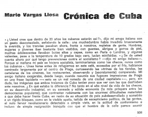 Vargas Llosa_Crónica de Cuba