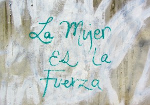 Graffiti in Oaxaca, "Woman is the force." (Photo, S. Wood, 2014)