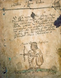 A portrait of Achichina in the Codex Cardona, possibly a late-colonial manuscript in private hands.