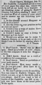 Heppner Weekly Gazette (Heppner, OR.) January 24, 1884.