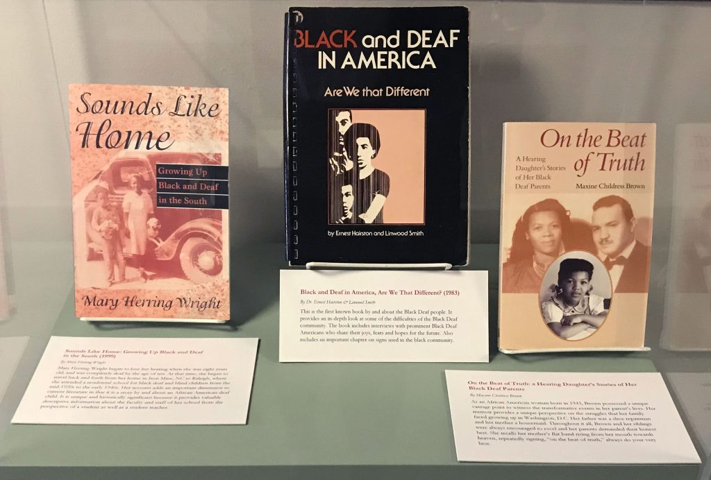 Books on display in exhibit.