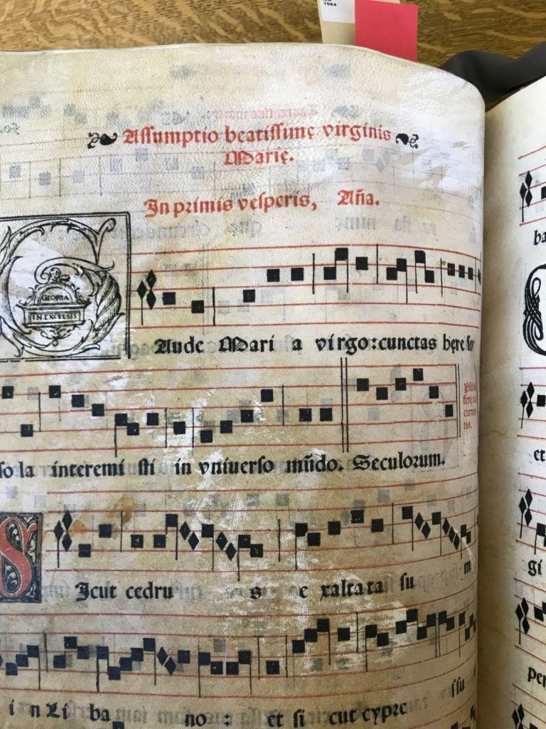 Page open to book of music.