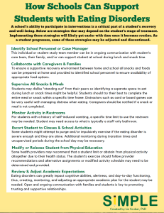 How Schools can Support Students with Eating Disorders One Pager