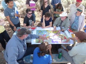 Working through the geologic map. Photo by Prof. Marli Miller