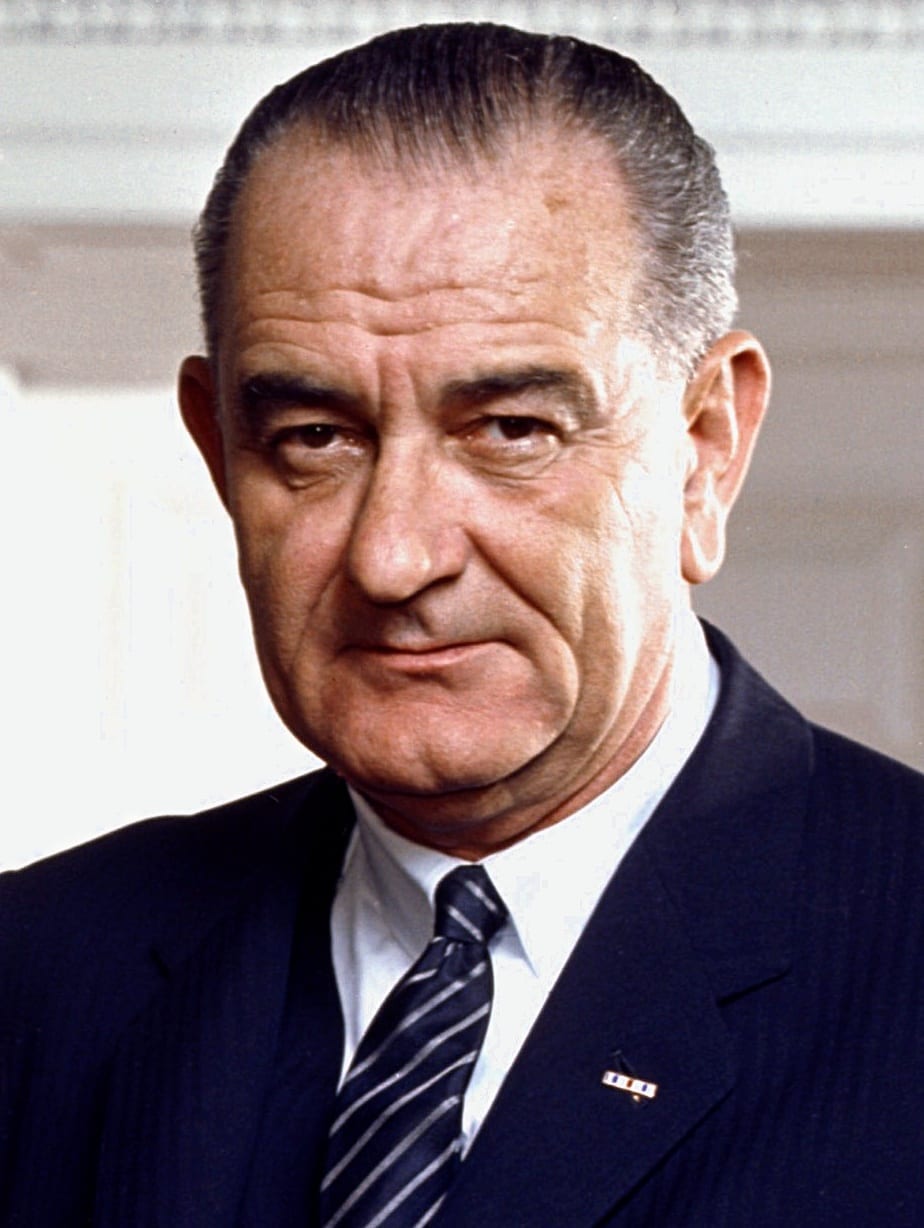 A portrait of President Lyndon B. Johnson, 36th President of the United States.