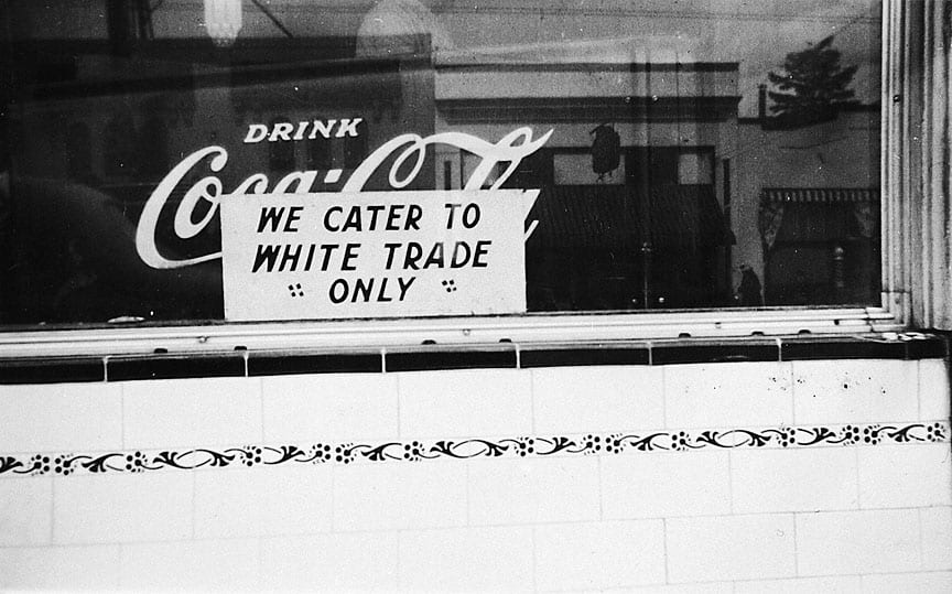 Luncheonette Sign, We Cater to White Trade Only
