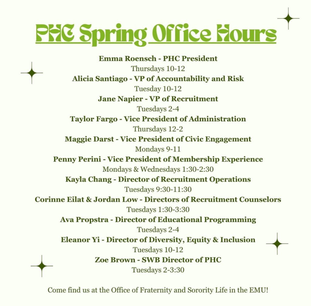 PHC spring 24 office hours
